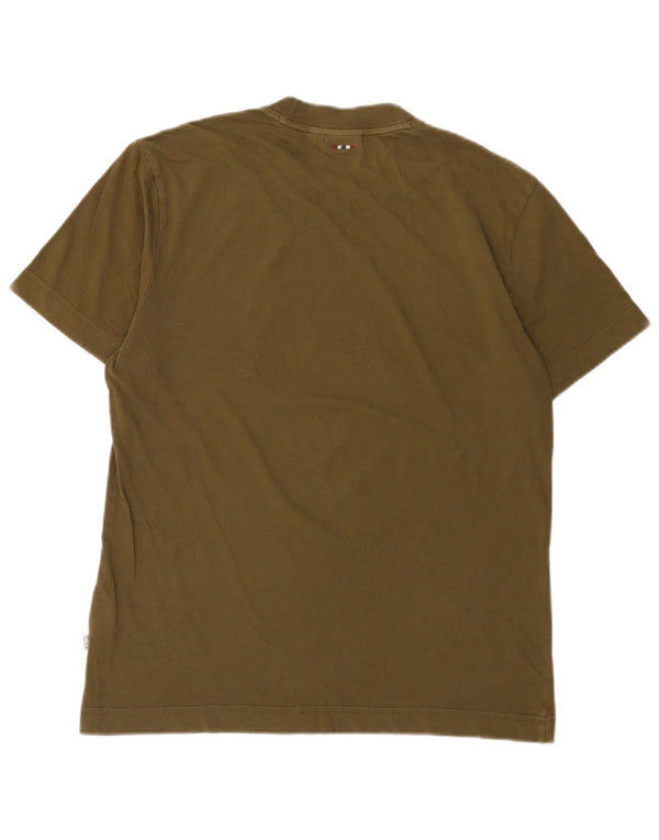 Napapijri Hombre Camiseta Gráfica Top Medium Khaki