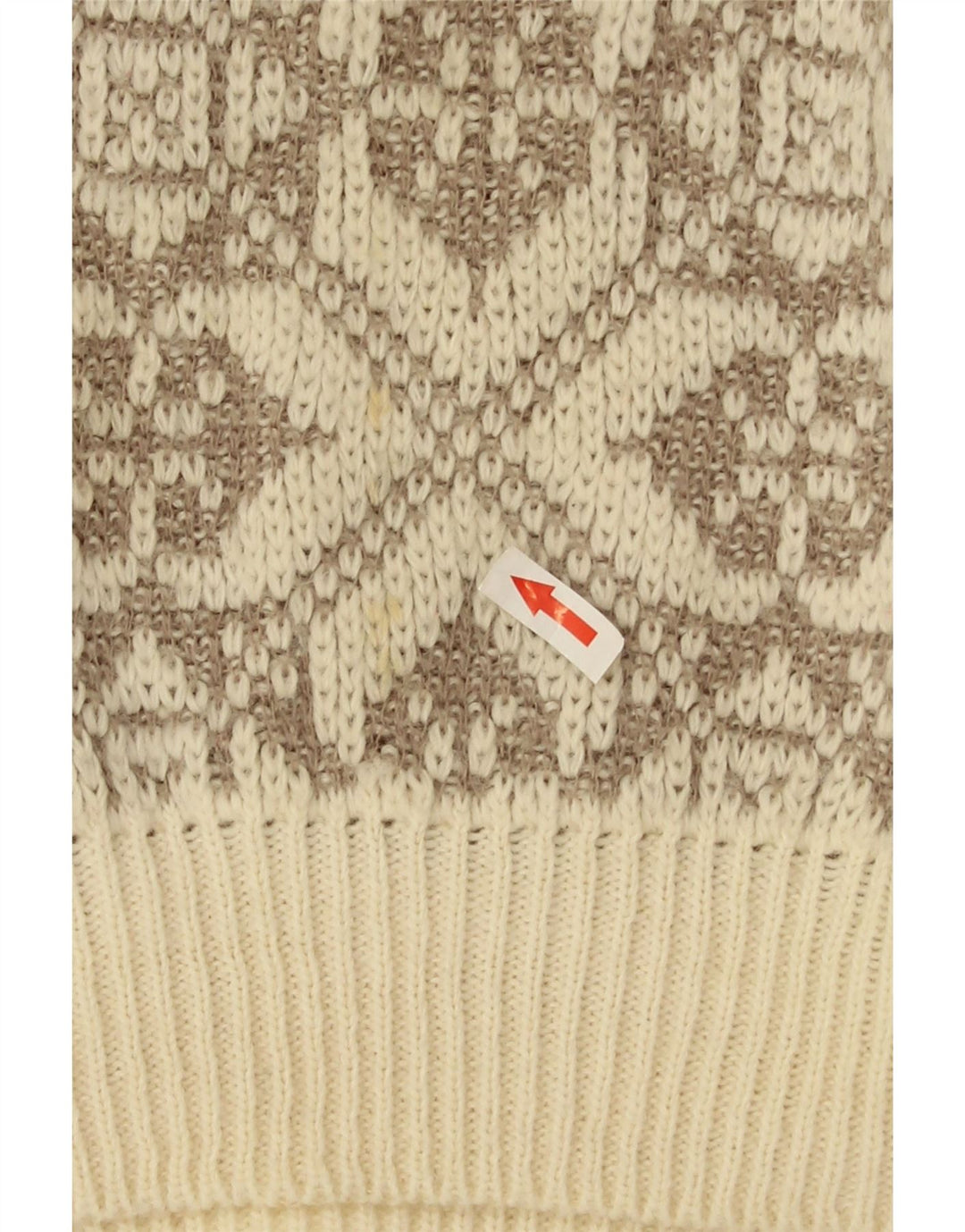 Ciao Hombre Jersey De Cuello Redondo Jersey XL Lana Geométrica Beige