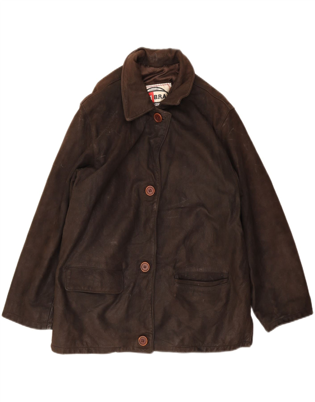 VINTAGE Chaqueta de cuero para mujer EU 44 XL Cuero marrón
