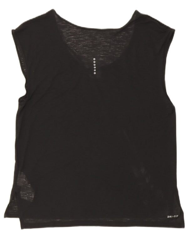 Nike Mujer Dri Fit Chaleco Top UK 14 Mediano Negro Poliéster