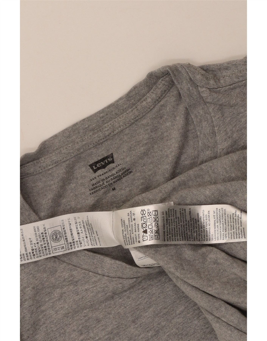 Levi's Camiseta gráfica para hombre Top de algodón moteado en gris medio