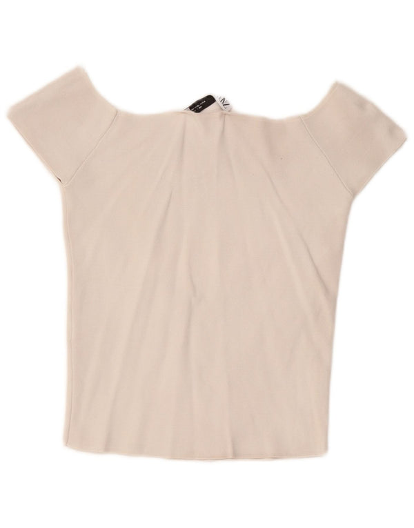 Zara Mujer Top Con Hombros Descubiertos Reino Unido 42 Medio Blanco