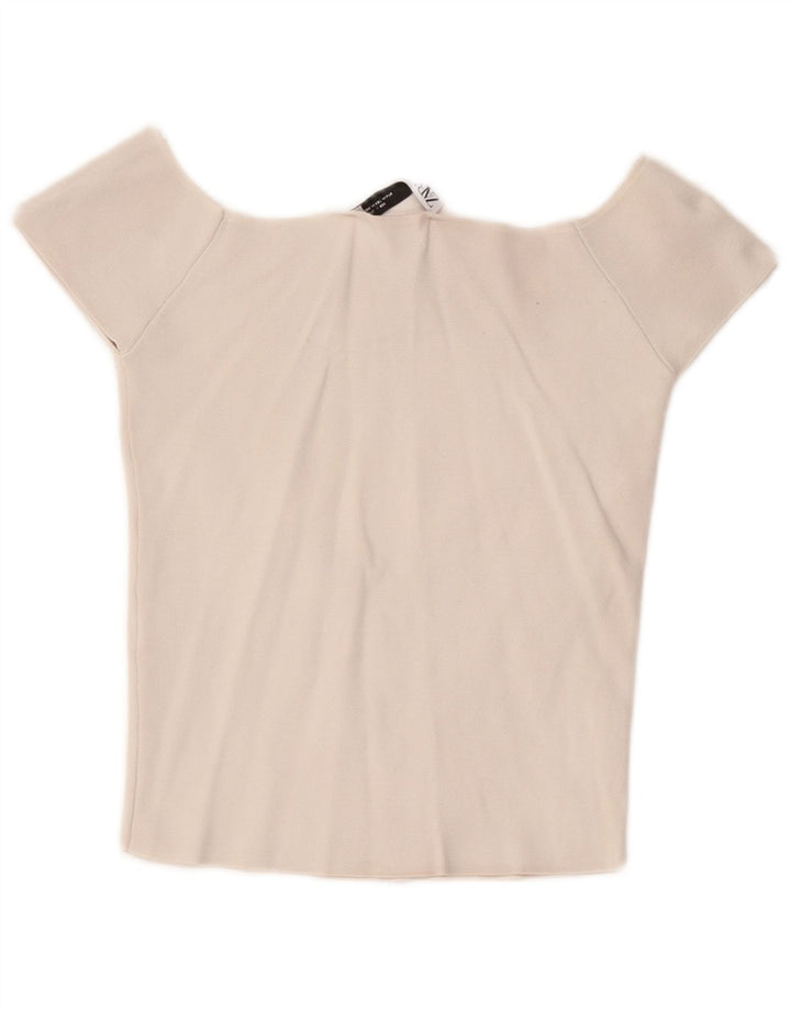 Zara Mujer Top Con Hombros Descubiertos Reino Unido 42 Medio Blanco