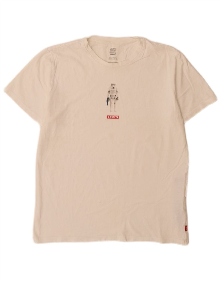 Levi's Camiseta gráfica para hombre Top mediano de algodón blanco