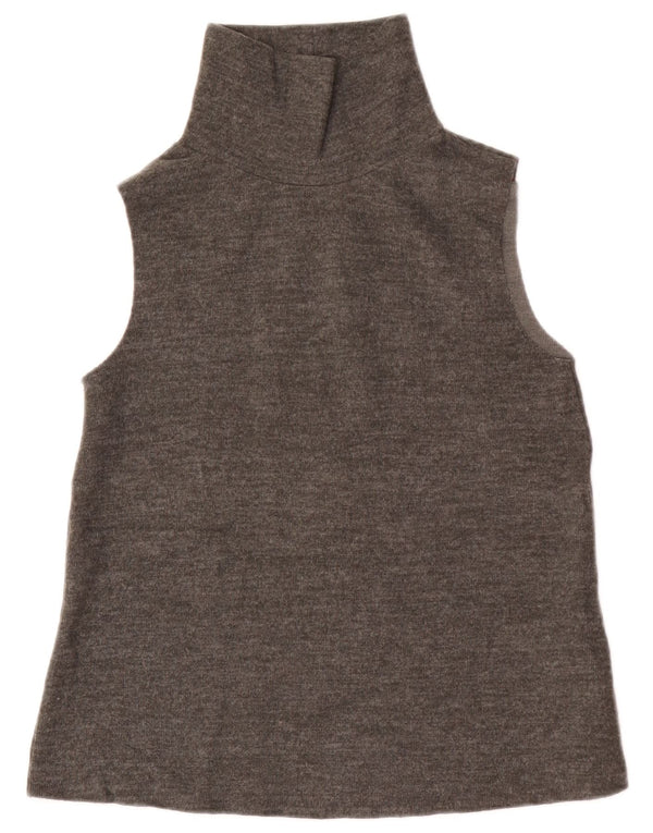 Zara Mujer Chaleco Top UK 12 Algodón Gris Medio