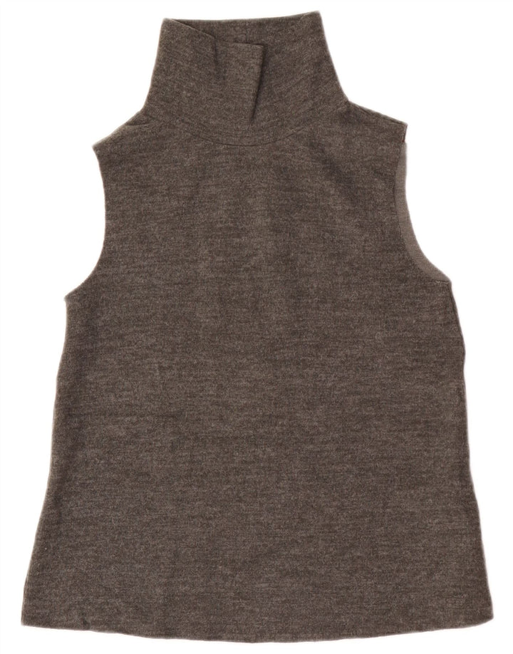 Zara Mujer Chaleco Top UK 12 Algodón Gris Medio