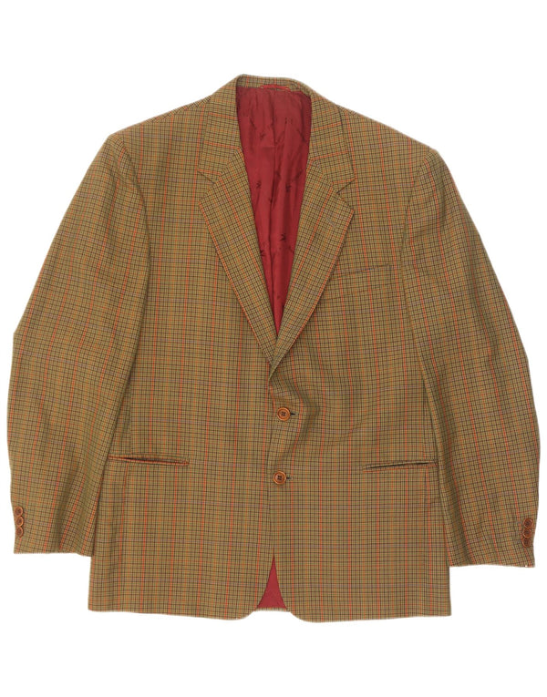 Brooksfield Chaqueta tipo blazer de 2 botones para hombre IT 52 XL Lana a cuadros verde