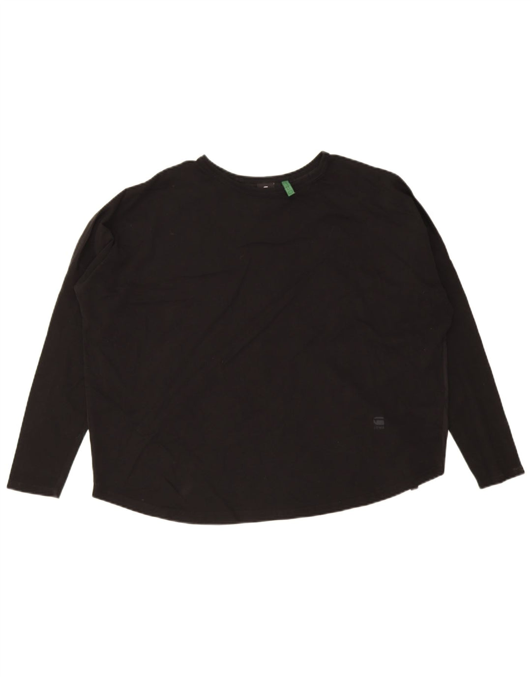 G-Star Mujer Oversize Top Manga Larga UK 44 Mediano Algodón Negro