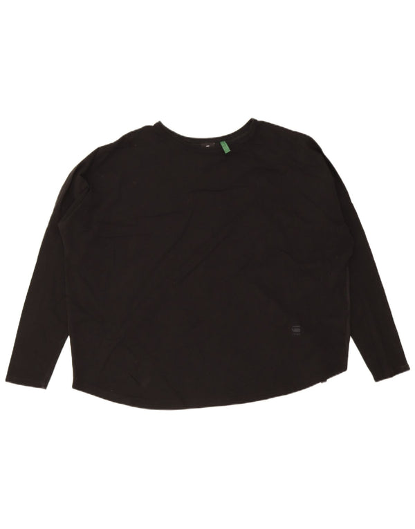 G-Star Mujer Oversize Top Manga Larga UK 44 Mediano Algodón Negro