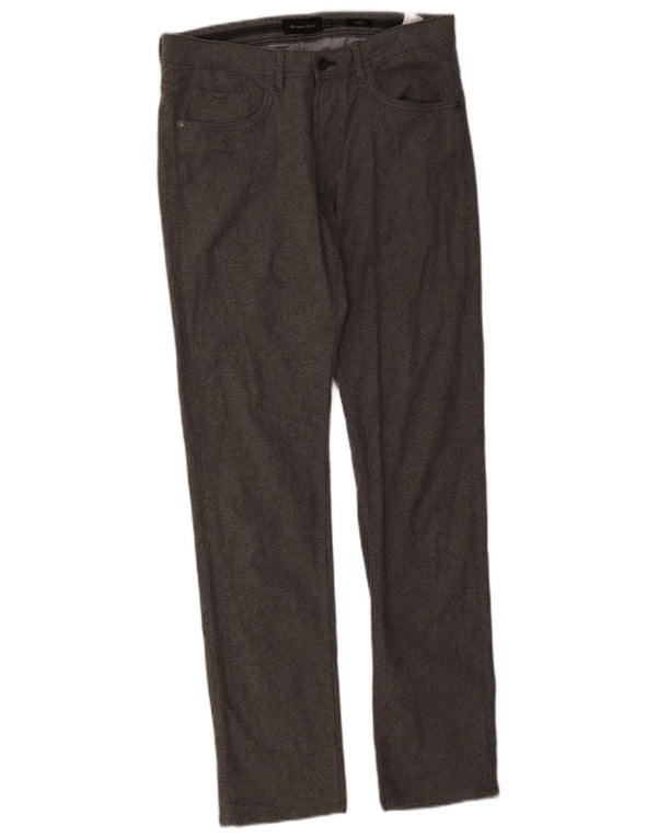 Massimo Dutti Pantalones Casuales Slim Fit para Hombre EU 38 Small W30 L32 Gris Algodón