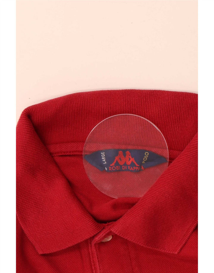 Kappa Polo De Manga Larga Para Hombre Grande De Algodón Rojo