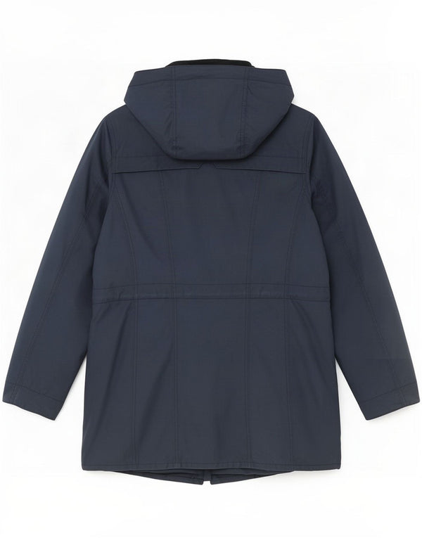 Barbour Chaqueta de algodón encerado extragrande con capucha para mujer UK 10 Small Azul marino