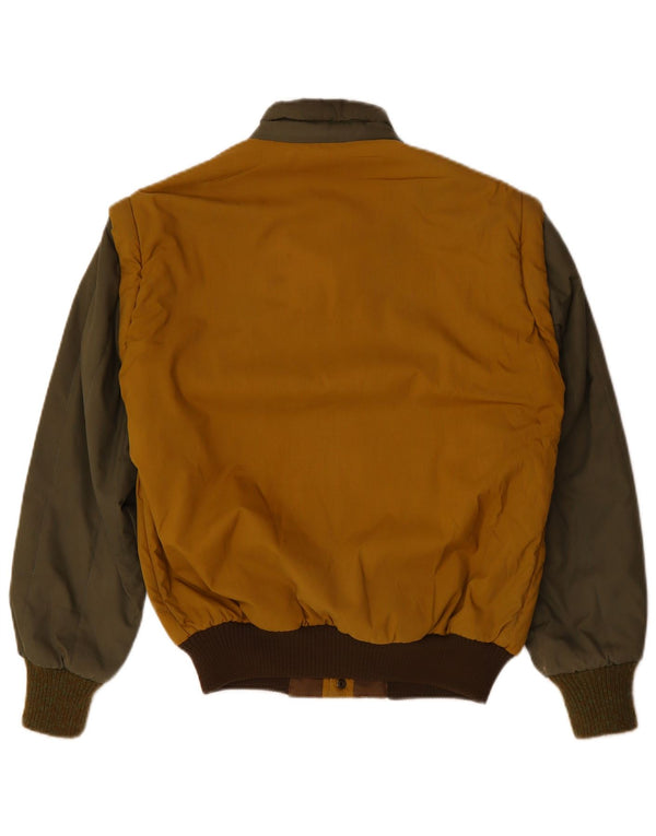 FACIBA Chaqueta Bomber para Hombre UK 38 Algodón Color Block Amarillo Mediano