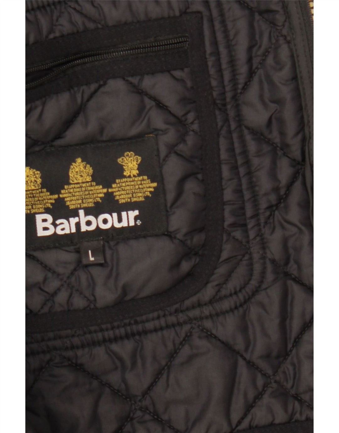 Barbour Abrigo acolchado para hombre Reino Unido 40 Grande Poliéster negro