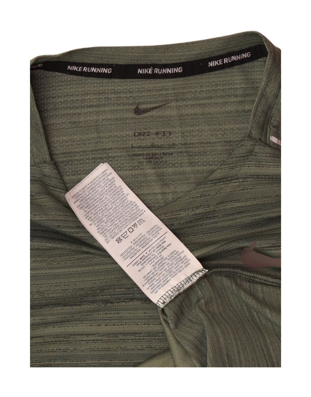 Camiseta Nike Dri Fit para hombre Poliéster a rayas verdes grandes