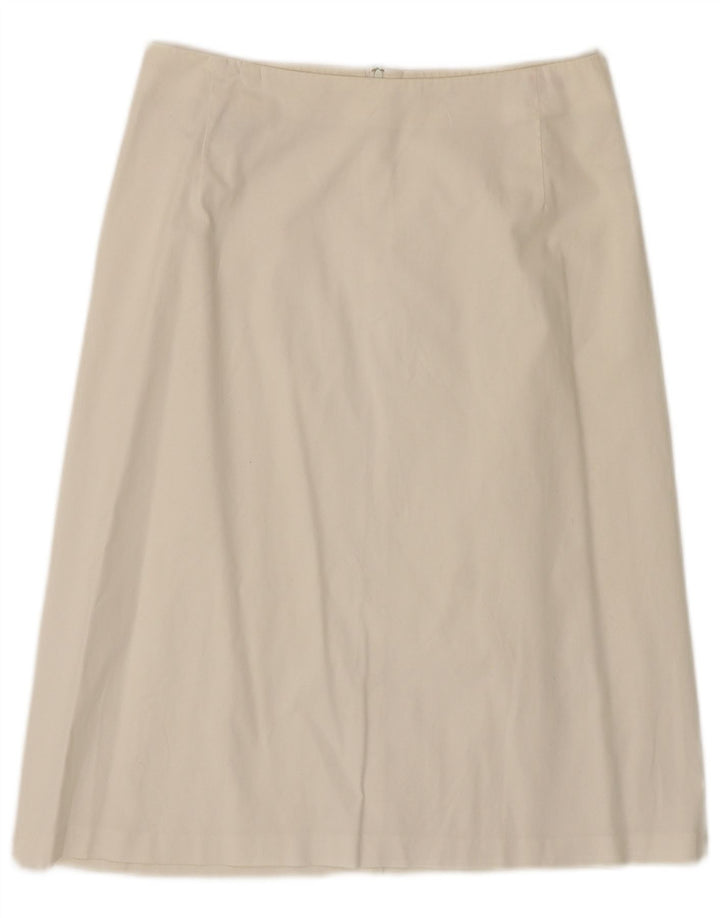 Benetton Falda Acampanada IT 42 Medium W28 Algodón Blanco