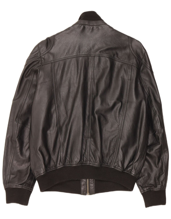 Vintage chaqueta de cuero para hombre Reino Unido 40 cuero negro grande