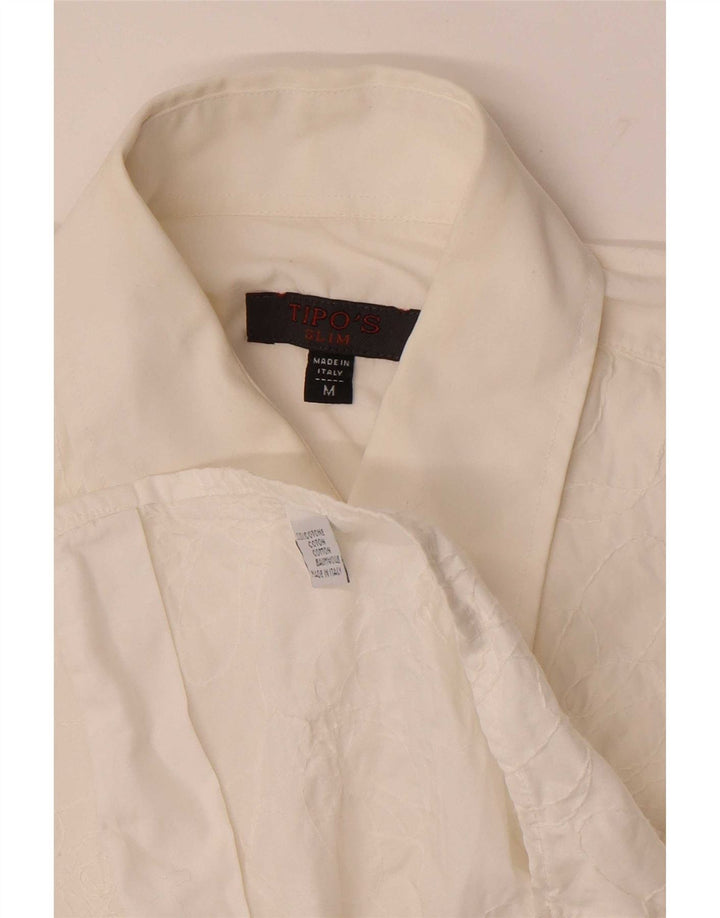 Tipo' S Camisa ajustada para hombre de algodón floral blanco medio