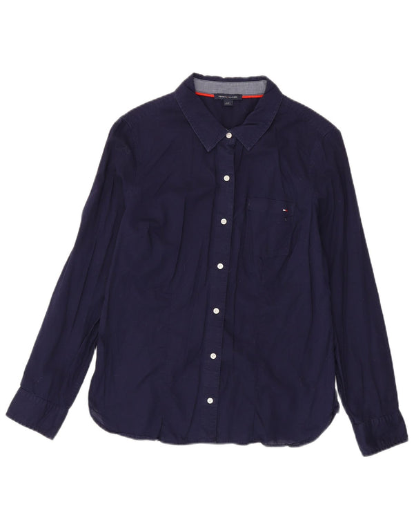 Tommy Hilfiger Camisa para mujer UK 44 Grande Azul marino Algodón