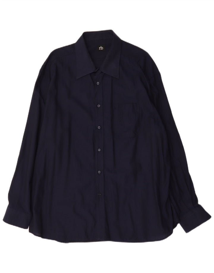 Roccobarocco Camisa Hombre Talla 48 2XL Azul Marino Algodón