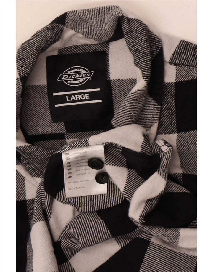 Dickies Hombre Camisa De Franela Grande De Algodón A Cuadros Negro