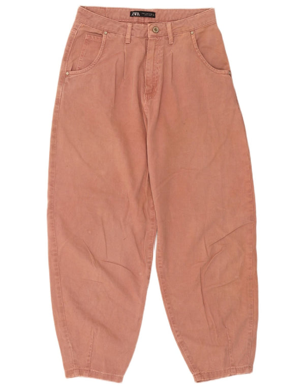 Zara Mujer Pantalones Cortos De Corte Suelto EU 36 XS W26 L25 Algodón Naranja