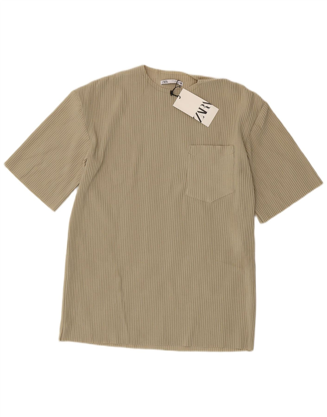 Zara Hombre Camiseta Top Small Beige Poliéster