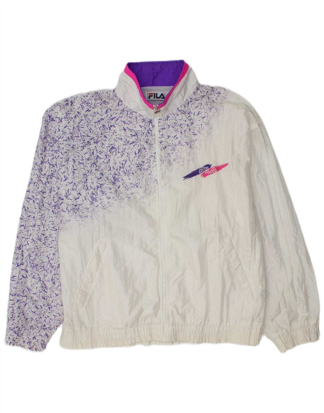 Fila Chaqueta de chándal para mujer IT 50 XL Poliamida moteada blanca