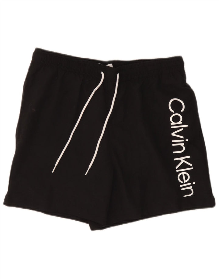Calvin Klein Shorts De Baño Gráfico Para Hombre Poliéster Negro Mediano
