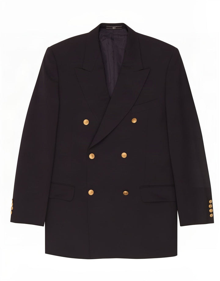 Valentino Chaqueta tipo blazer con doble botonadura para hombre UK 38 Medium Azul marino