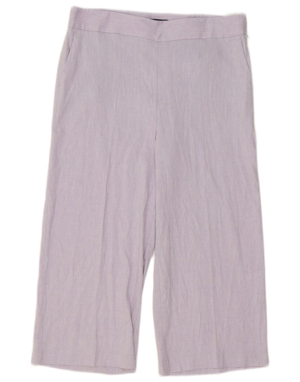 Marks & Spencer Pantalones Capri de Pierna Ancha para Mujer UK 44 Large W34 L22 Púrpura