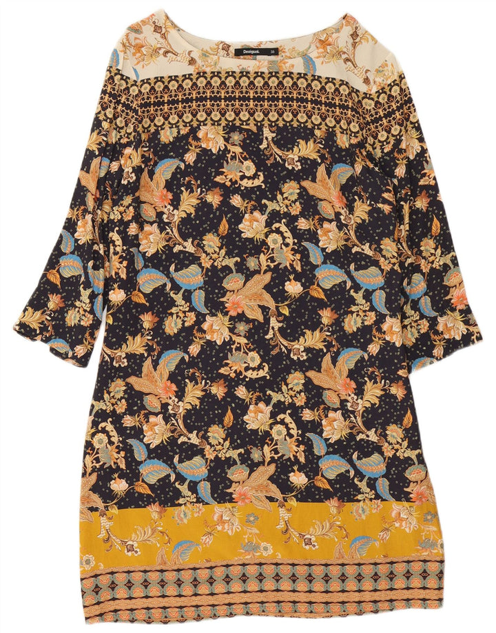Desigual Vestido tubo de manga 3/4 para mujer EU 38 Medium Multicolor Floral
