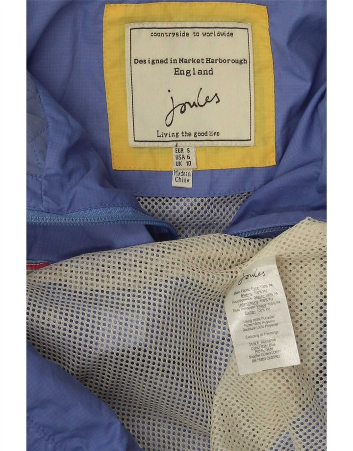 Chaqueta impermeable extragrande con capucha para mujer Joules UK 10 Small Poliéster azul