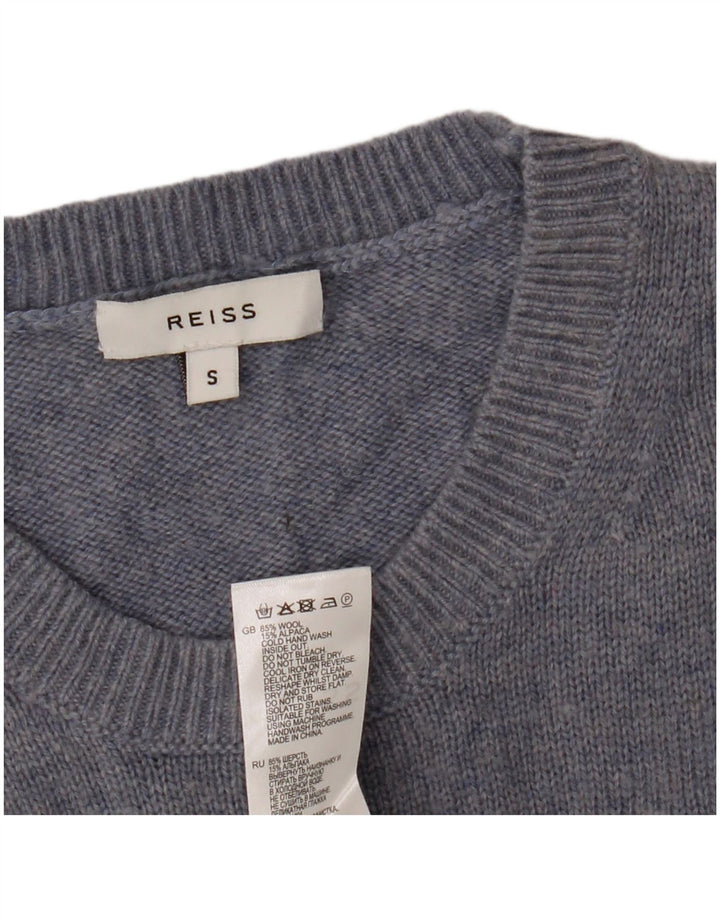Jersey Reiss Hombre Con Cuello Redondo De Lana Azul Pequeño