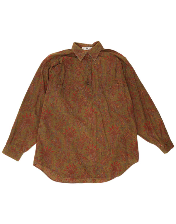Calbros Camisa tipo jersey extragrande para mujer IT 44 Algodón cachemir caqui mediano