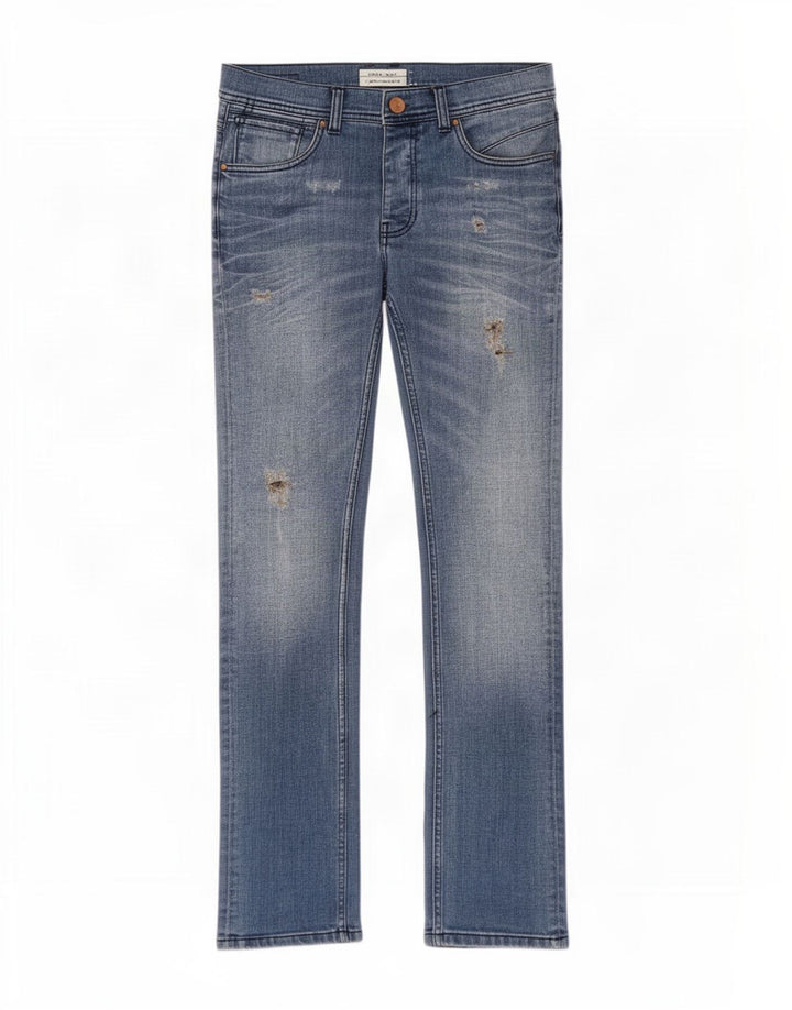 Zara Jeans ajustados desgastados para hombre EU 38 Small W30 L32 Azul