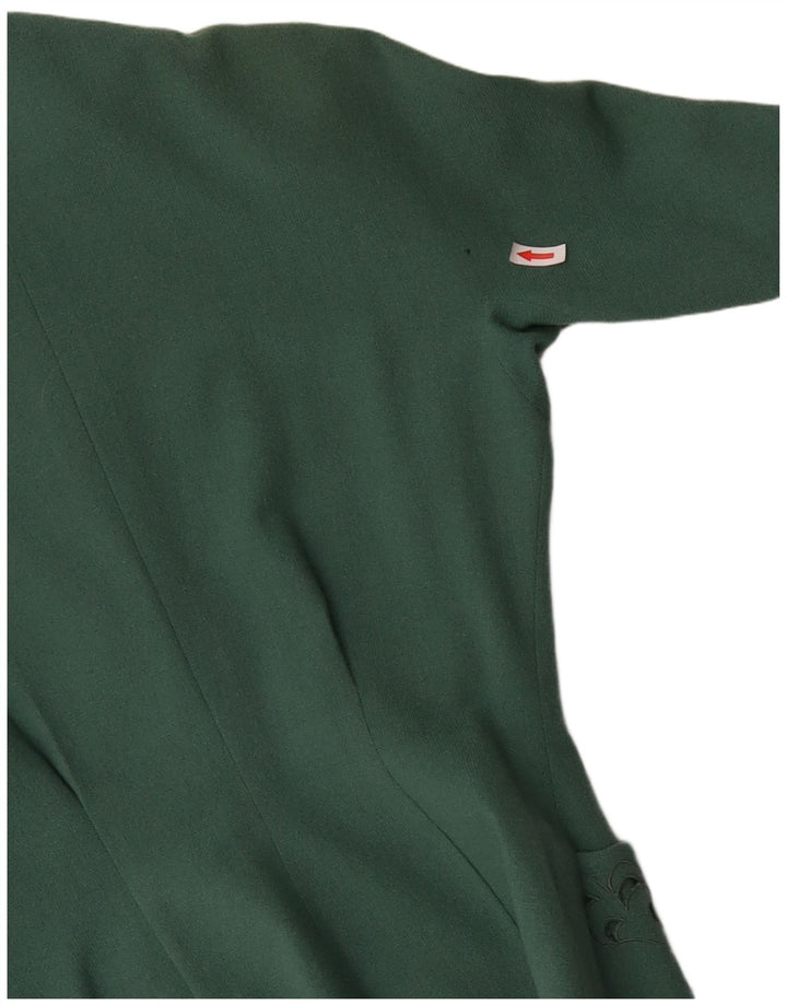 Vintage mujer 3 botones Blazer chaqueta Reino Unido 12 medio verde Paisley