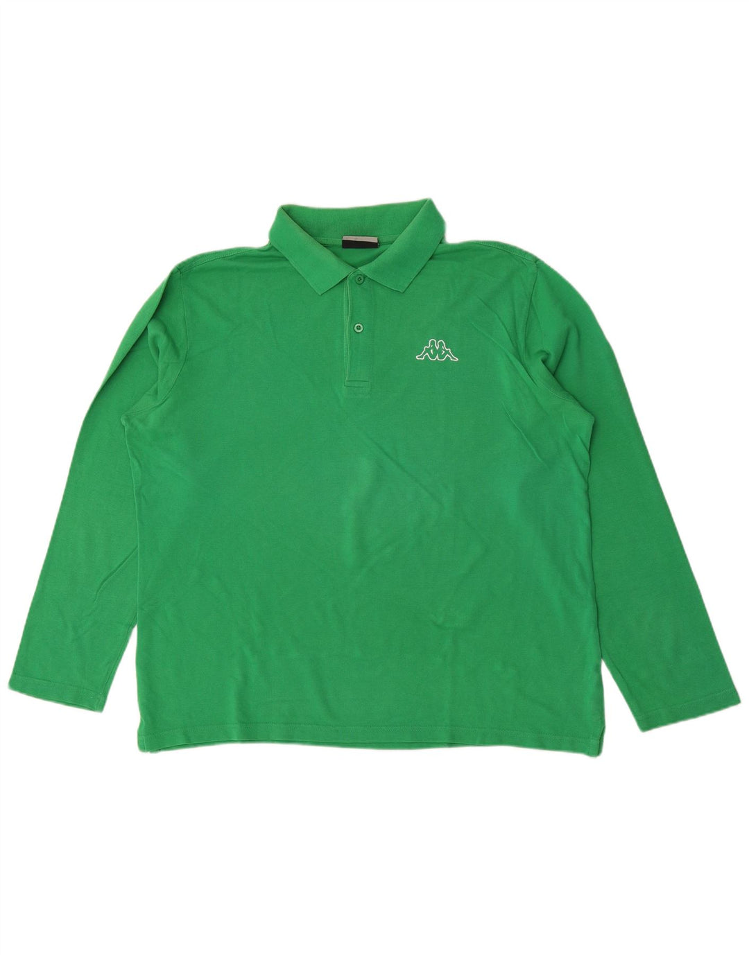 Kappa Polo de manga larga para hombre, talla grande, verde