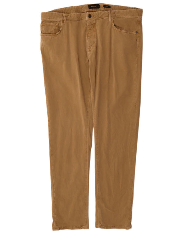 Massimo Dutti Pantalón Casual Slim Fit Hombre EU 50 2XL W40 L32 Algodón Beige