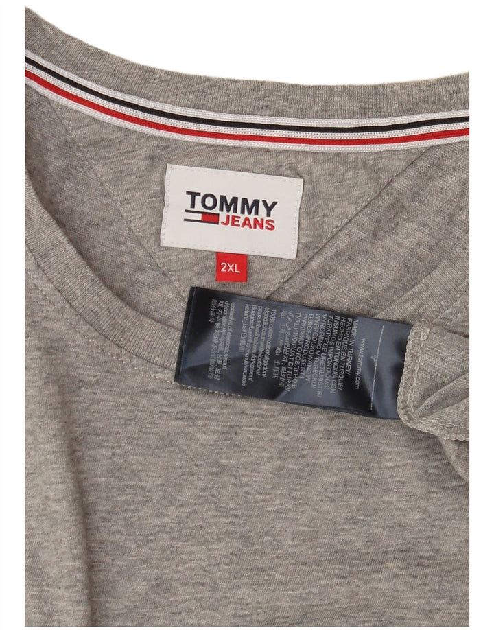 TOMMY HILFIGER Camiseta Mujer Top UK 20 2XL Gris Algodón