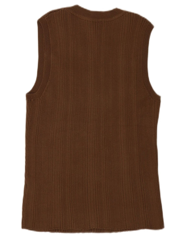 Hugo Boss Mujer Chaleco Top ES 40 XL Viscosa Marrón