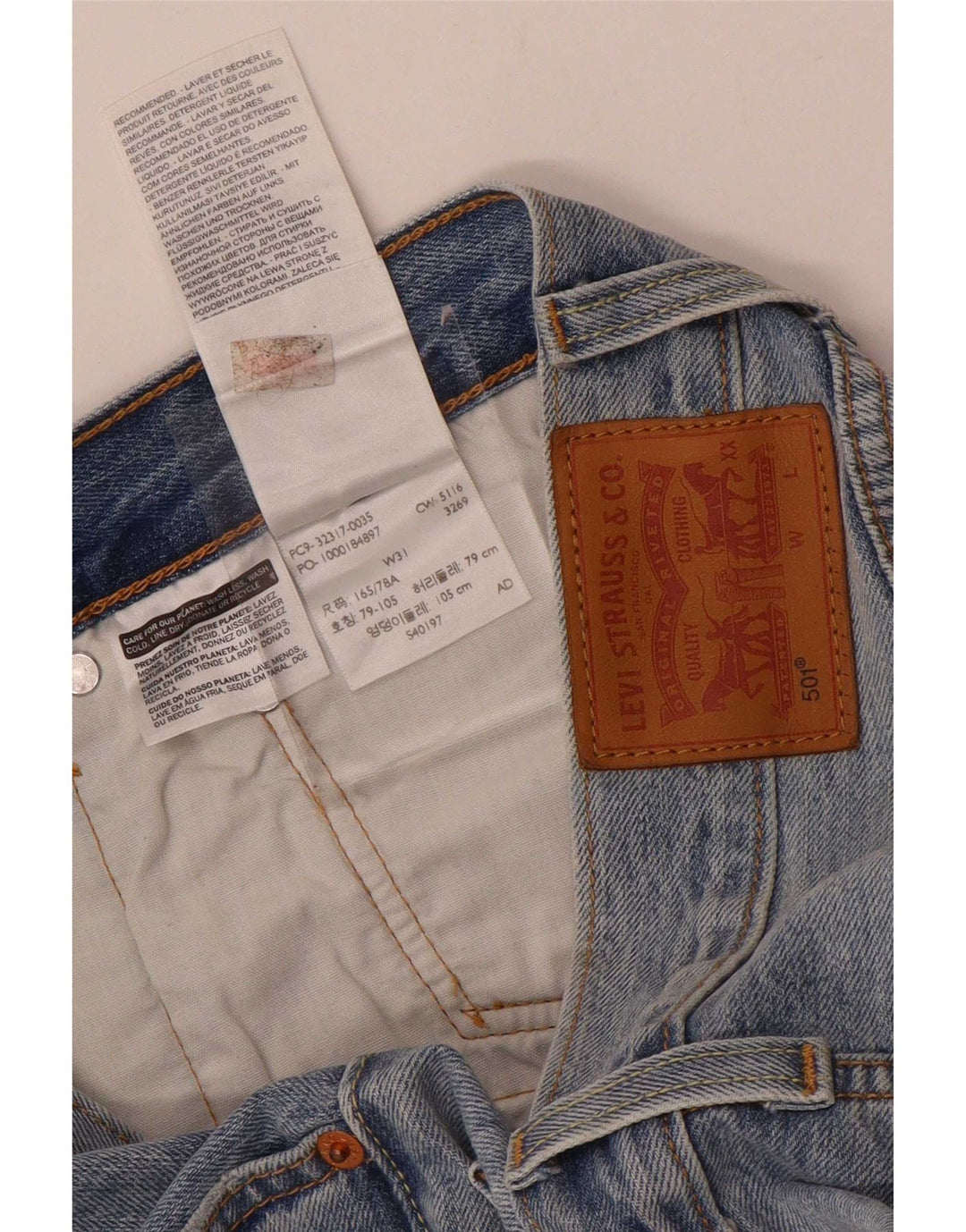 Levi's Mujer 501 Shorts De Mezclilla Desgastados W31 Algodón Azul Medio