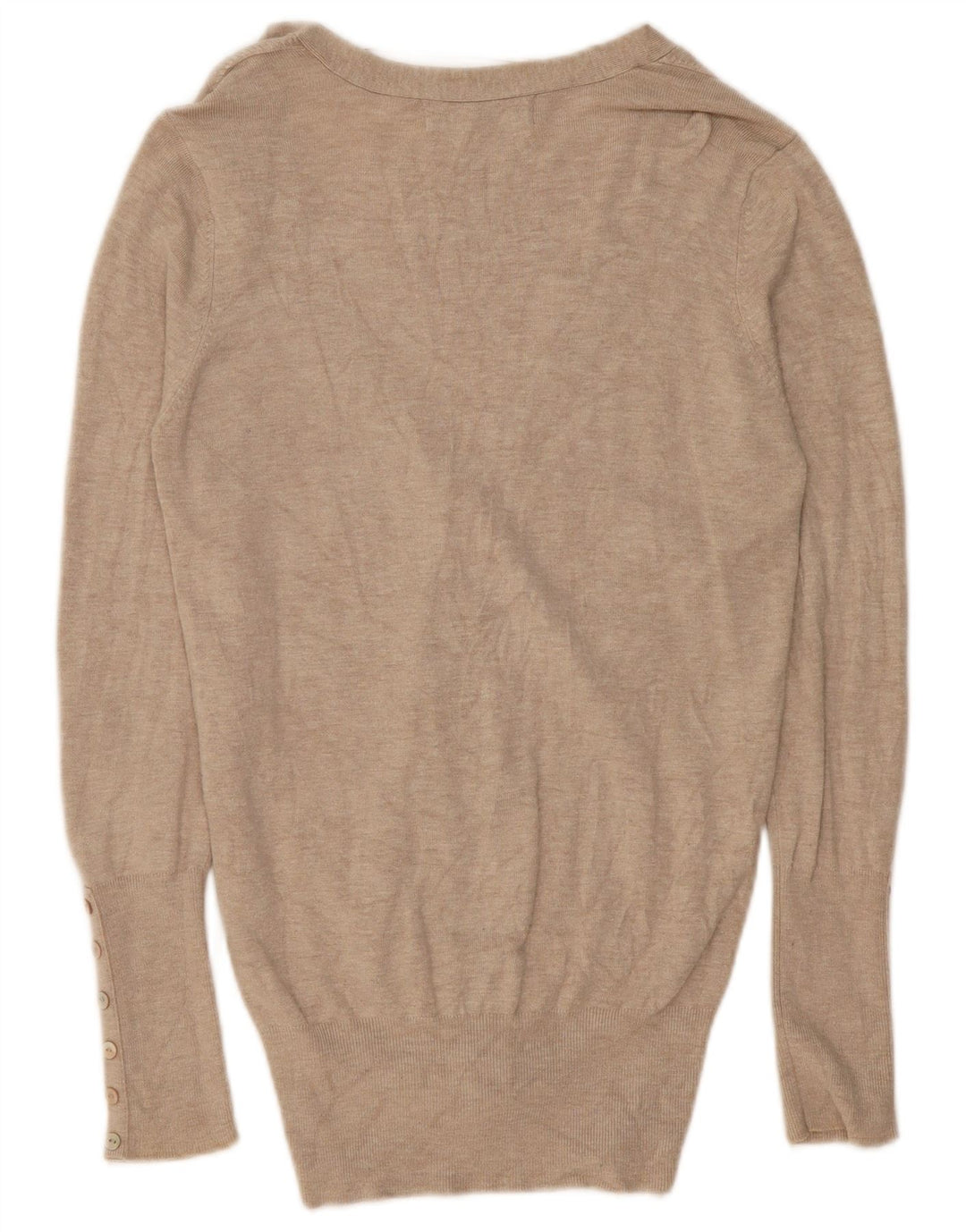 Zara Mujer Cárdigan Suéter UK 12 Medio Rayón Beige