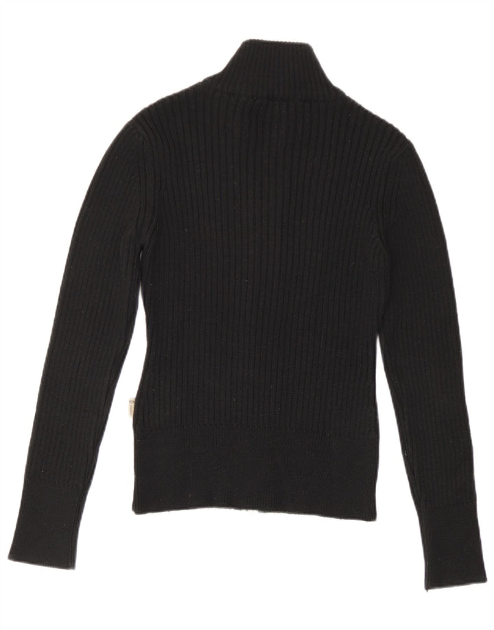 Sergio Tacchini Suéter tipo cárdigan con cremallera completa para mujer UK 10 Small Black