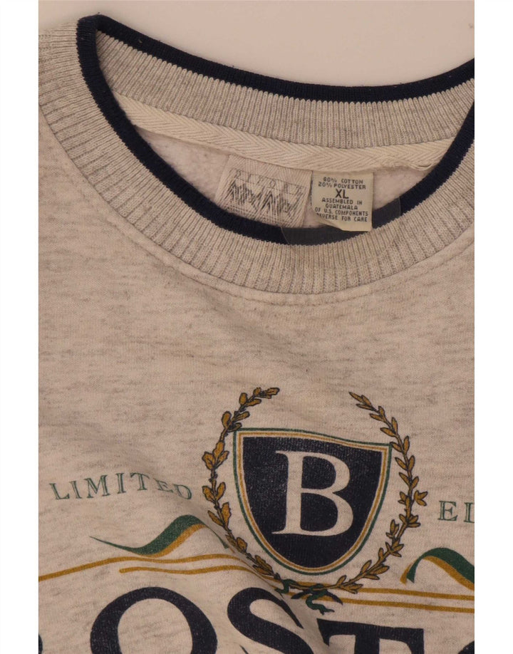 Boston Hombre Sudadera Gráfica Jersey XL Algodón Gris