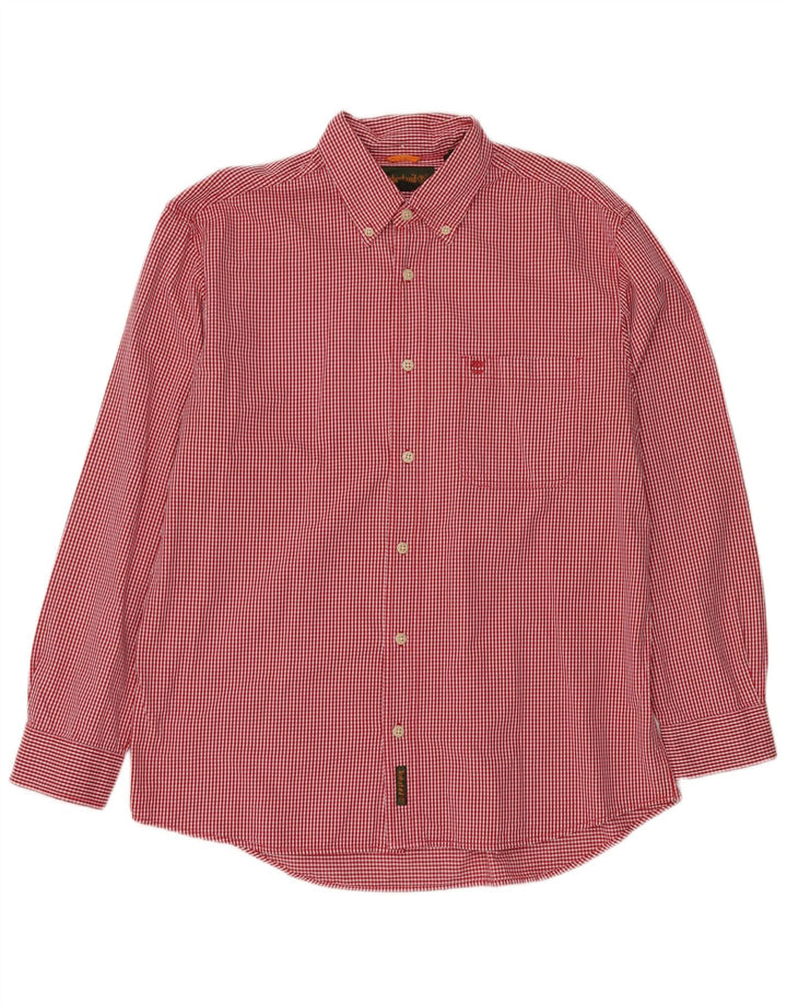 TIMBERLAND Camisa de hombre grande de algodón a cuadros rojo