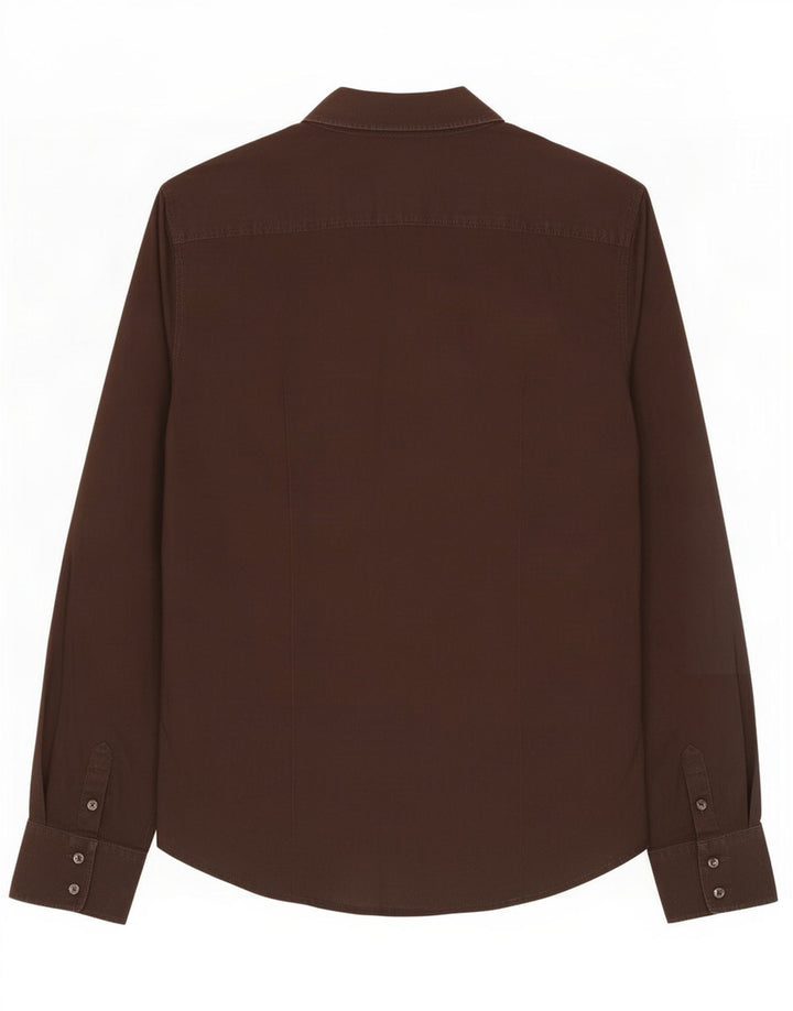 Tommy Hilfiger Camisa de esmoquin para mujer US 8 Marrón medio