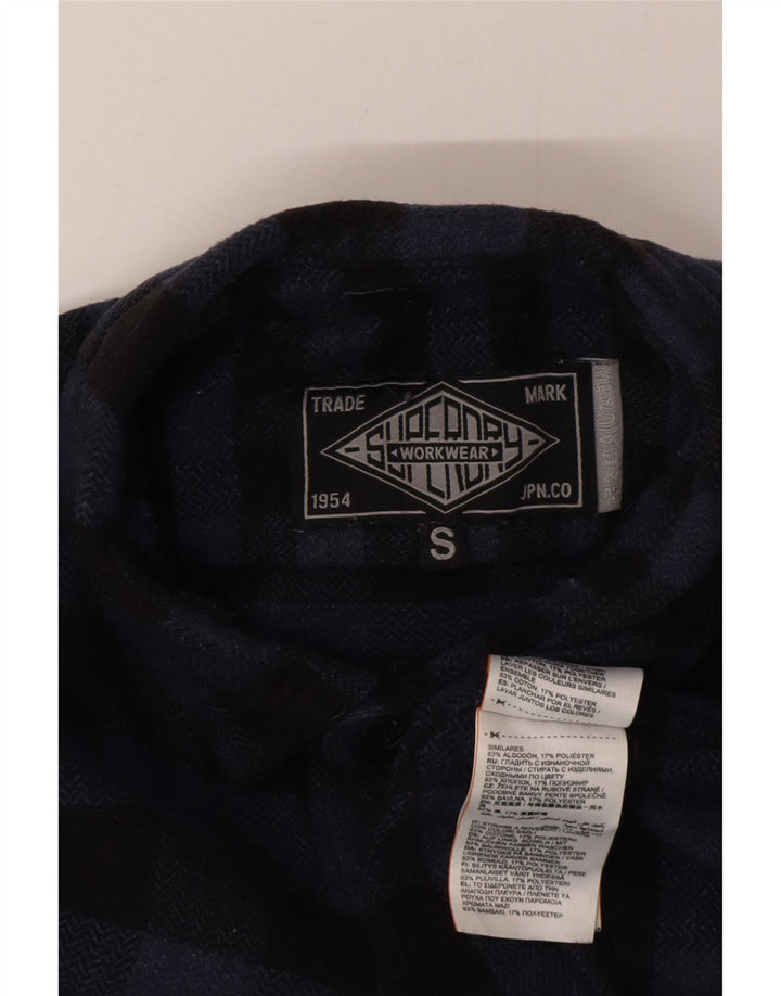 Superdry Camisa De Franela De Algodón A Cuadros Azul Marino Pequeño