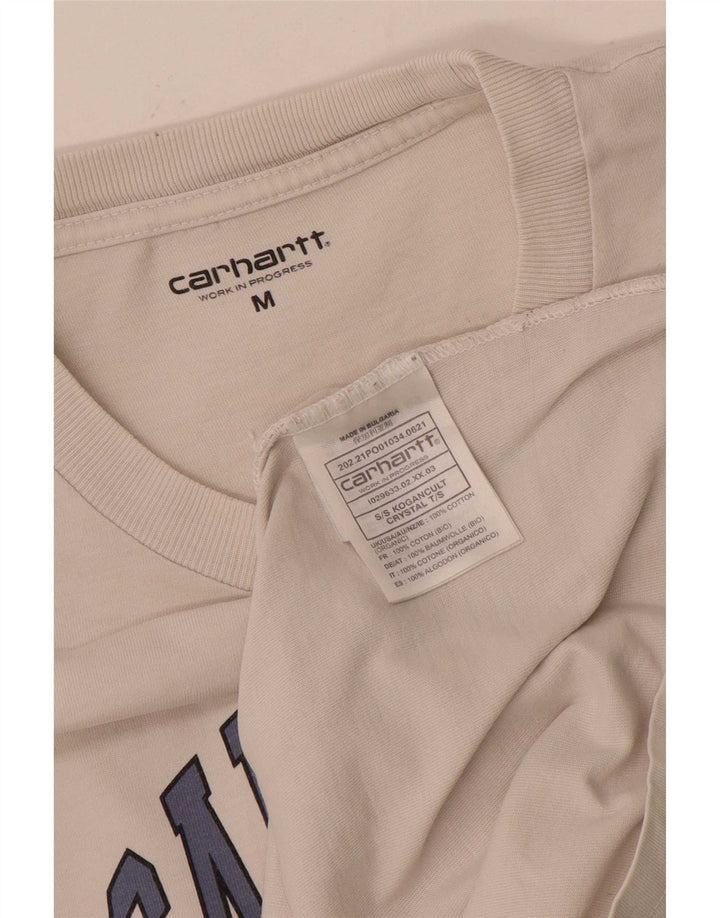 Carhartt Hombre Camiseta Gráfica Top Medio Algodón Blanco