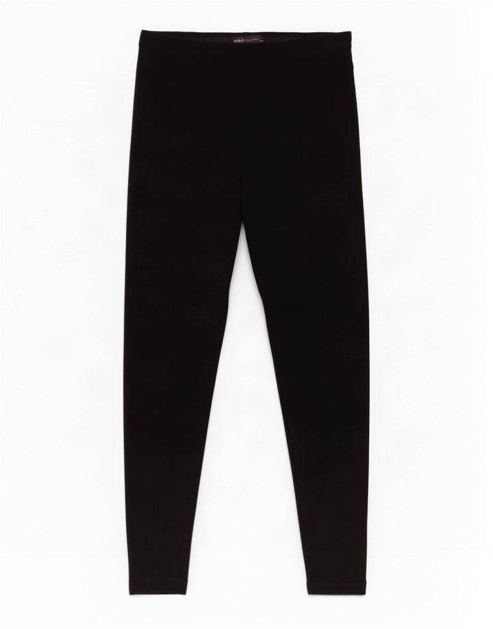 Marks & Spencer Leggings cortos para mujer UK 10 Pequeño Poliéster negro